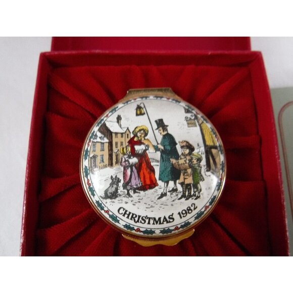 Enamel Box, Halcyon Days, Christmas 1982, Snuff Box, Pill Box, Jewelry box, - Picture 1 of 6